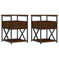 mesitas noche 2 unidades madera ingenieria marron roble 40x42x55 cm