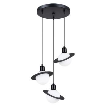 Lámpara colgante rena negro, 3 luces