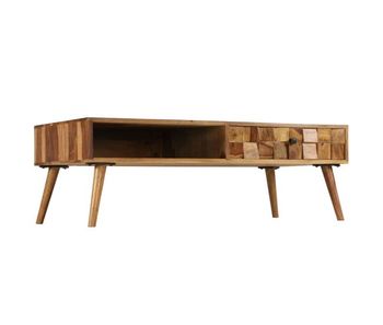 Mesa de café - mesa de centro madera maciza acacia acabado miel 110x50x37 cm