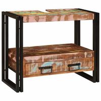 mueble tocador con cajon multicolor madera solida recuperada vidaxl