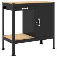 banco de trabajo con cajon con estante negro 90 x 49 x 91 cm vidaxl