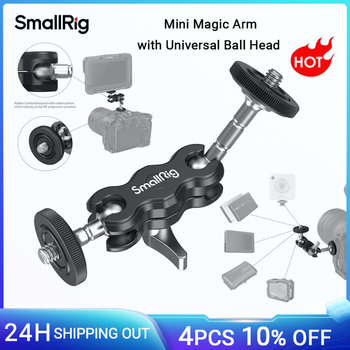 SmallRig Mini brazo mágico con doble cabezal de bola universal, brazo mágico ajustable para monitor, micrófono, luz de vídeo LED 3238B