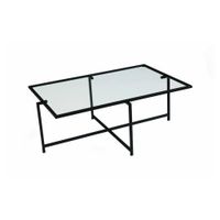 mesa de centro de metal negro 94x64x35h cm