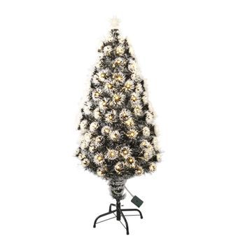 Árbol De Navidad De Fibra Óptica Con 135 Luces Led Blanco Cálido
