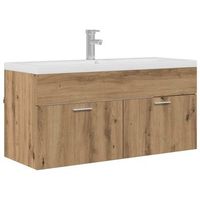 mueble de cuarto de bano roble artesanal 100 x 385 x 46 cm