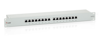 patch panel 16 puertos categoria 6 apantallado color gris claro