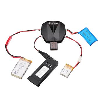 Cargador de batería de litio-polímero 4 en 1 1S 3.7V de Eachine con 12 cables de carga JST MX2.0 XH2.54 USB para E58 E01