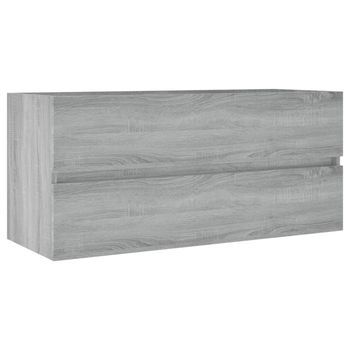 Mueble De Lavabo Madera De Ingeniería Gris Sonoma 100x38,5x45cm Vidaxl