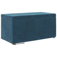 taburete azul 81 x 41 x 40 cm terciopelo y madera fabricada vidaxl