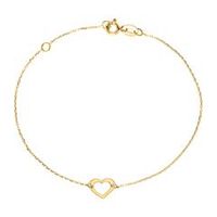 pulsera corazon para mujer en oro de 9 quilates