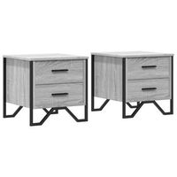 mesita de noche 2 uds madera ingenieria gris sonoma 40x41x40 cm vidaxl