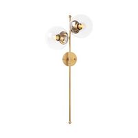 lampara de pared fazli-10405 oro brillante metal vidrio 32x27x72 cm