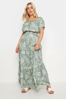 yours vestido verde largo con flores mujer curvy y tallas grandes yours