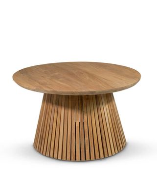 Mesa de centro madera beige d. 80 cm