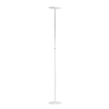 Regina - Lámpara De Pie Led Redonda De Metal Blanco Orientable, Altura 180 Cm, Fabas Luce - Luz Led Integrada De 35 W, Cct (3000k-6000k)