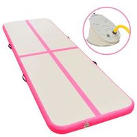 esterilla inflable de gimnasia con bomba 500x100x10 cm pvc rosa vidaxl