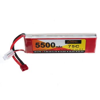 Batería LiPo ZOP Power 7.4V 5500mAh 75C 2S con conector T Deans para coche RC
