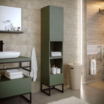 Columna De Baño Spa 1 Puerta 1 Cajón 180x35x35 Verde T-bath