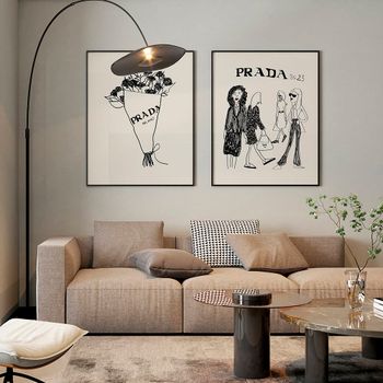 Set de 2 cuadros 102, marco premium chapado en roble, 30x40 cm