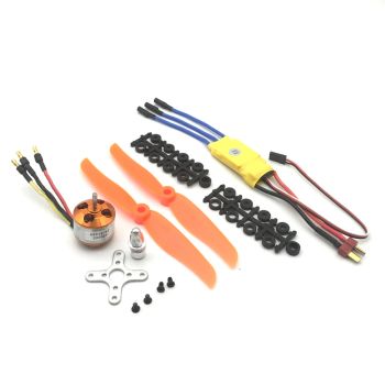 XXD 2212 KV2200 Motor sin escobillas con ESC de 30A Combo de energía de la hélice 6035 para aviones RC F22 SU27 SU35 F15