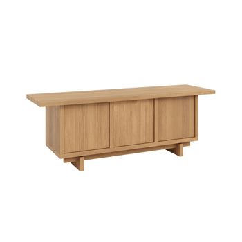 Mueble de TV en pino macizo barnizado en color roble 148 cm