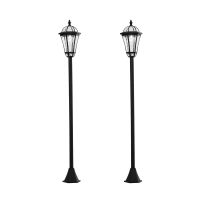 outsunny 2 farolas solares 129 cm con 2 luces led blanca 6000k impermeable ip44