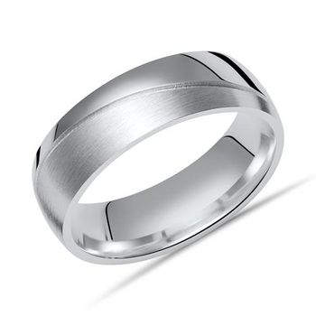 Anillo plata 925 mate/pulido 6,5 mm