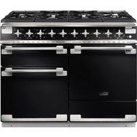rangemaster elise 110 dual fuel range cooker - black  chrome black