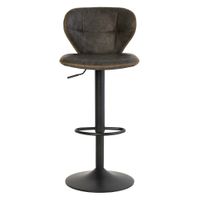 taburete ajustable de estilo industrial con base en ecopiel gris
