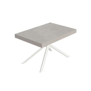 Mesa Extensible Niket Cashmere 140/224x80 Cm Con Patas Blancas