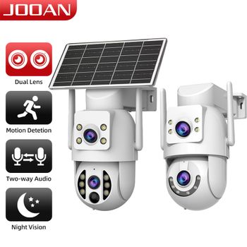 Cámara Solar WiFi 2K JOOAN para Exteriores, Pantalla Dual, Detección de Movimiento PIR, Impermeable, Visión Nocturna en Color, Seguridad, PTZ