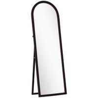 homcom espejo de pie arqueado de cuerpo entero con marco efecto imitacion piedra para salon dormitorio 53x163 cm marron   aosom espana