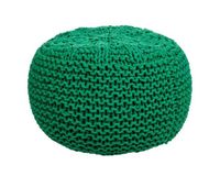 puff verde de algodon y poliester de 38x30 cm