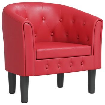 Sillón Cuero Sintético Rojo Cfw759556