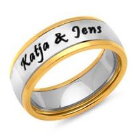 anillo de acero inoxidable pulido con grabado laser incluido