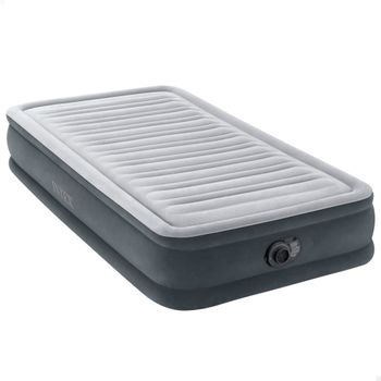 Colchón Hinchable Intex Dura-Beam Deluxe Comfort-Plush con Bomba Integrada, 99x191x33 Cm, Gris