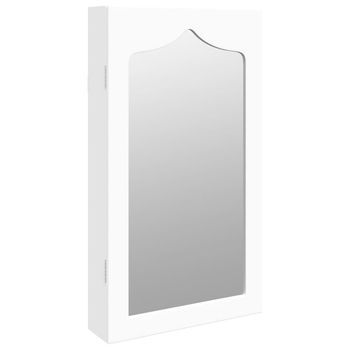 Espejo Con Joyero De Pared Blanco 37,5x10x67 Cm Vidaxl