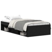 cama individual  cama para adultos  estructura de cama sin colchon roble negro 90x190 cm