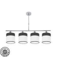 fabrilamp lampara cloe 4xe14 cromoblanca-madera negra regx75x14 cm