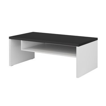 Mesa Baja Havana – Blanco Mate Y Negro – Tablero Negro Mate – Con Nicho – Diseño Moderno