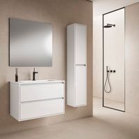 mueble jade 60 cm 2c blanco brillo pack mueble  lavabo
