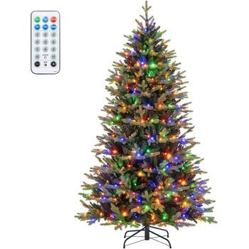 210cm Árbol De Navidad Artificial, Costway 470 Luces Led Blancas Cálidas Y Multicolores (1646 Rama)