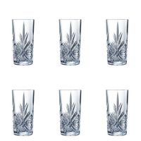 6 vasos de base alta 28 cl vidrio de alta transparencia transparente