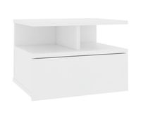 vidaxl mesita de noche flotante madera contrachapada blanco 40x31x27cm