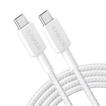 Anker Cable de Nylon 60W de USB-C a USB-C 1.8m Blanco