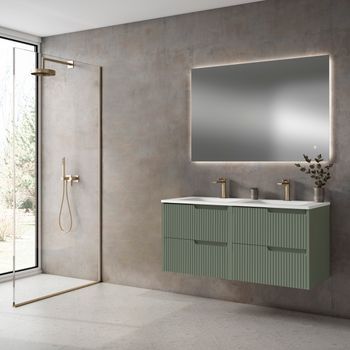 Mueble Ezio 120 Cm 4c, Verde Arcilla. Pack Mueble + Lavabo.