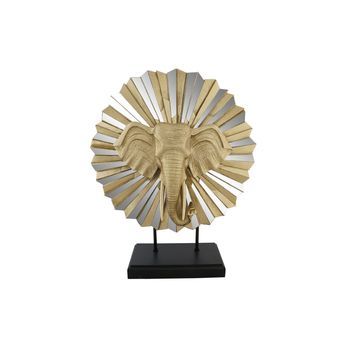 Figura Resina Cristal 47x18x56,5 Elefante Dorado
