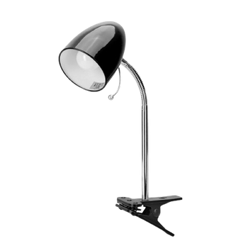 Aigostar Lámpara de Escritorio con Pinza Retro de metal, sin Bombilla, Luz Lectura con Clip para Cama Compatible con LED Bombillas Modelo E27 Máx-240V, Lampara Lectura Para Leer, Trabajar, Negro
