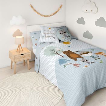 Funda Nórdica Infantil Reversible 2 Piezas De 100% Algodón Cama 90 Hei Aventura Bosque