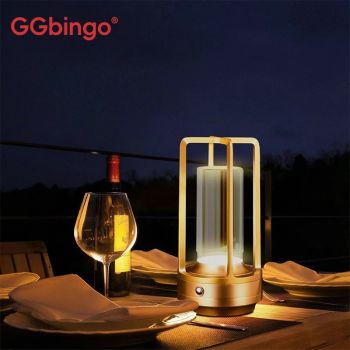 Lámpara de Mesa LED Recargable GGbingo, Lámparas de Escritorio Inalámbricas, Luz de Ambiente para Camping, Restaurante, Luces Nocturnas Creativas para Mesa de Noche